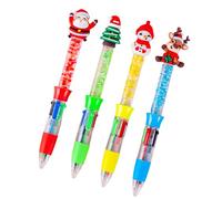 Stylo d'écriture rétractable 4 couleurs en 1, série F de Noël | Pointe de stylo rechargeable de 0,5 mm pour écrire des journaux d'étudiants et d'adultes