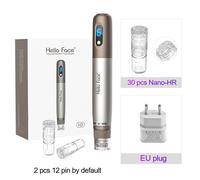 Stylo Derma Hydra Pen H3 Sans Fil Avec Adhésion Grossier,Stylo Microneedling,Mésothérapie,Machine Dr.Pen,Soins De Beauté Du Visage - Type Eu Plug 30 Pcs Nano