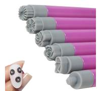 Stylo D'estampage D'ongles 6 Pièces - Outil De Tamponnage D'ongles En Forme De Fleur | Stylos De Décoration D'ongles En Silicone Avec Différents Motifs Pour Femmes Débutantes Et Passionnées