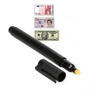 Stylo détecteur de faux billets de banque avec encre pour vérification des devises, détection de faux billets de dollars par couleur pour réaction (marron/marque foncée), PC, noir
