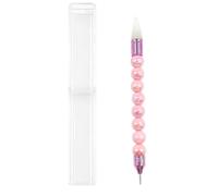 Stylo diamant résine en surpiqure rose - pointe peinture 5D (diamants) | Poignée perles arc-en-ciel ergonomic Classique outil précis pour diamonds 5D et mosaïque Capuchon protecteur inclus (Pink)