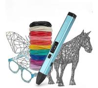 Stylo d'impression 3D avec écran - Comprend un stylo 3D, 10 couleurs de filament PLA, un livre de pochoirs, un guide de projet et un chargeur Newway.