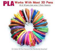 Stylo d'impression 3D Filament PLA 3D 1,75 mm 32 couleurs avec divers ensembles de combinaisons au choix pour votre choix Pour stylo 3D Matériel de ligne de brosse PLA-3M-15PCS
