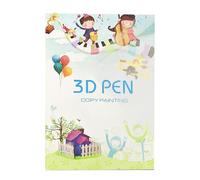 Stylo d'impression 3D pour livre de peinture - Modèles d'impression 3D épais - Réutilisable - 40 motifs - Avec 2 plaques transparentes - Pochoirs de dessin pour