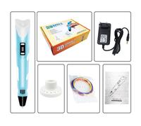 Stylo d'imprimante 3D, Filament Stylo 3d avec écran LCD, Filament Recharge Pla, pour dessin créatif peinture -Bleu