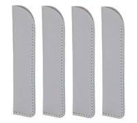 Stylo Doux Housse Lot De 4 Étuis De Protection Pour Stylos, Couleur Unie, En Cuir Synthétique, Pour Crayons, Papeterie, Étuis De Rangement, Housses De Protection Pour Stylos-Plume, Gris Clair