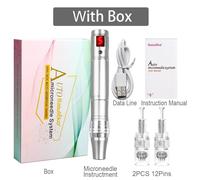 Stylo Dr.Imp Électrique Sans Fil Dermapen Beuty, Machine De Soins, Stylo Derma Muet, Cartouche D'aiguilles, Pointes De Microneedling, Nano Micro Aiguilles--Argent With Box