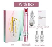 Stylo Dr.Imp Électrique Sans Fil Dermapen Beuty, Machine De Soins, Stylo Derma Muet, Cartouche D'aiguilles, Pointes De Microneedling, Nano Micro Aiguilles--Rose Or With Box