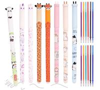 Stylo Effacables, 8 Pièces Stylos Animaux Avec 12 Pièces Recharges, Stylo Effacable Animaux, Kawaii Stylos Effaçables, Stylo Gel Effacable Pour Fournitures Scolaires, Bureau, Cadeau Noel