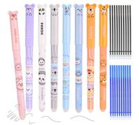 Stylo Effacables, 8 Pièces Stylos Animaux Avec 20 Pièces Recharges, Stylo Effacable Animaux, Kawaii Stylos Effaçables, Stylo Gel Effacable Pour Fournitures Scolaires, Bureau, Cadeau Noel