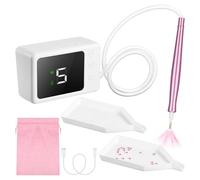 Stylo électrique pour peinture diamant - Ventouse en 5 étapes avec écran LED, kit de stylos de peinture diamant sous vide, rechargeable, comprend une pochette d'accessoires et un chargeur, longue