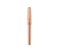 Stylo en métal précieux, corps et attributs or rose 5N brossé, plume titanium F