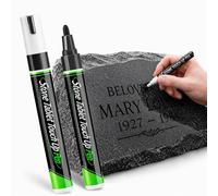 Stylo en or pour restaurer les inscriptions funéraires effacées, Marqueur Peinture Dorée à Pointe Fine, Encre Imperméable Extérieur pour Retouche Pierre Tombale, Granit et Marbre (#2, 2 pièces)