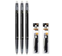 Stylo encre gel r tractable Pilot FriXion Ball Slim 038, pointe extra fine 0,38 mm, encre noire, 3 stylos et 6 recharges, coffret conomique