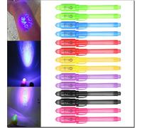 Stylo Encre Invisible, 14pièces Spy Uv Stylos Pour Enfant, Stylo Secret Avec Uv Led Lampe Pour Anniversaire, Fête, Activité Et Festival, Cadeau Message Magique Pour Enfants, Ce Approuvé