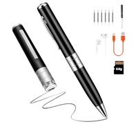 Stylo Enregistrement Vocal 64 Go - Automatique et continu par Activation rotative, enregistreur Audio Invisible pour Les Cours, Les réunions, Les entretiens