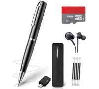 Stylo enregistreur vocal numérique AI - Enregistreur vocal de 64 Go avec lecture, lecteur MP3 intelligent à réduction du bruit, appareil d'enregistrement audio pour réunion, cours, conférences