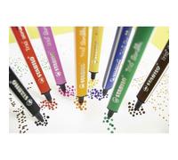 Stylo feutre ergonomique STABILO Trio Scribbi - pointe flottante indestructible - étui 14 couleurs