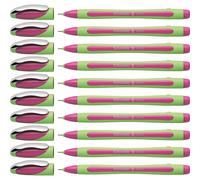 Stylo feutre fin Schneider Xpress Premium, pointe poreuse de 0,8 mm, encre verte claire, encre rose, bo te de 10 stylos (190009)