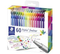 Stylo feutre fin - STAEDTLER - 334 C60 - 60 pc(s) - Pointe fine en métal - DRY SAFE