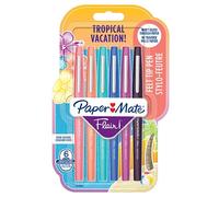 Stylos feutres Paper Mate Flair | Feutres de coloriage sans fuite à pointe moyenne (0,7 mm) | Idéal pour écrire, coloriage (adultes et enfants), scrapbooking, etc. | Couleurs Tropical | Lot de 6