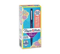 Paper&nbspmate Flair Stylo-Feutre, Pointe Moyenne 1,1&nbspmm, Encre Bleu Marine, Boîte De 12