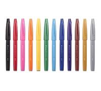 Stylo Feutre - Pentel - SES15 - Noir - Pointe Flexible - Boîtier Métallique