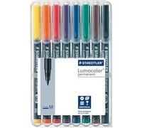 Staedtler Lumocolor 317, Feutres permanents à pointe moyenne pour toutes les surfaces, Sans xylène ni toluène, Set de 8 couleurs lumineuses, Pointe ogive de 1.0 mm, 317 WP8