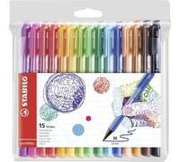 Stylo Feutre - Pochette X 15 Feutres D'écriture Pointe Moyenne 0,8 Mm - Coloris Assortis