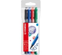 Stylo Feutre - Pochette X 4 Feutres D'écriture Pointe Moyenne 0,8 Mm - Bleu/Noir/Rouge/Vert