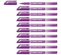 Stabilo Sensor Lot De 10 Stylos-Feutres Pointe Extra-Fine Sur Amortisseur Lilas