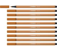 Stylo feutre premium - STABILO Pen 68 - paquet de 10 - ocre foncé