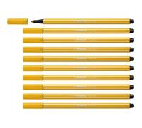 Stylo feutre - STABILO - Pen 68 - Jaune curry - Lot de 10 - Pointe ogive - Encre inodore