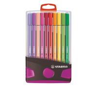 Stylo feutre Stabilo Pen pointe 68, couleurs assorties - Chevalet de 20