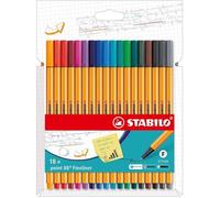 Stylo-feutre - STABILO - Point 88 - 18 coloris intenses - Pointe fine 0,4 mm - Mixte enfant