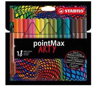 STABILO pointMax Arty Lot de 18 feutres fins Couleurs assorties