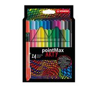 STABILO Fineliner Premium pointMax ARTY – Étui 24 Couleurs assorties