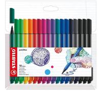 STABILO - Feutre d'écriture pointe moyenne - pointMax - Etui carton x 18 feutres d'écriture pointe nylon 0,8 mm - coloris intenses assortis