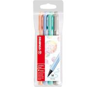 STABILO Stylo-feutre pointMax – Pochette de 4, pointe moyenne en nylon – Couleurs pastel
