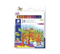 Stylo feutre staedtler 325 pointe moyenne 1mm pack de 24 couleurs assorties
