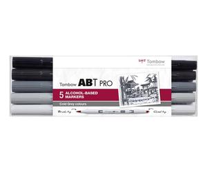 Stylo-feutre Tombow ABT PRO Dual Brush à l'alcool 5P-4 gris froid (5)