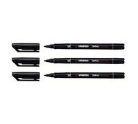 Stylo-feutres OHPen permanent pointe moyenne 1mm encre indélébile noir - STABILO - Lot de 3
