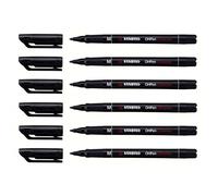 Stylo-feutres OHPen permanent STABILO - Lot de 6 - Pointe moyenne 1mm - Encre indélébile noir