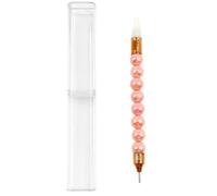 Stylo for Diamant 5D en résine, pointe métal, capuchon, rose/orange | Poignée Rainbow, perles candy, pointe métal précise, capuchon protecteur, design 14,4 cm, moralités de couleur