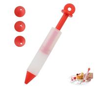 Stylo Gâteau, Stylo à Ecrire en Silicone Crème, Seringue Décorative en Silicone, Stylo à Pâtisserie avec 4 Buses Stylo de Glaçage Bricolage gâteau gâteau biscuit crème pâtisserie chocolat stylo