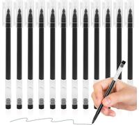 Stylo Gel 12 Pcs Noir Stylo Feutre Pointe Fine 0.5 Mm Stylos À Encre Gel Stylo À Bille Roulante De Liquide Pour École Maison Bureau Entreprise Bullet Journal Écriture.[G943]