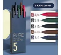 Stylo Gel À Encre Lisse, Recharge De 0.5mm, Stylo Durable, 5 Couleurs, Macarons De Couleur Vintage, Coffret Cadeau