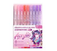 Stylo Gel acrylique multicolore, pointe d ' aiguille rétractable de 0.8mm, pour planificateur de Journal, dessin artistique, gribouillage, croquis, bouton poussoir, 9 pièces