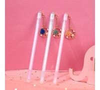 Stylo Gel Avec Pendentif, 3 Pièces, Kiwi Pêche Orange Pastèque, Fournitures Scolaires, Papeterie Mignon Kawaii