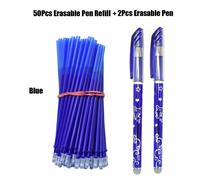 Stylo Gel Effaçable, 52 Pièces/Ensemble, Recharge, Poignée Lavable 0.5mm, Bleu Noir, Ensemble De Stylos D'encre, Papeterie Scolaire